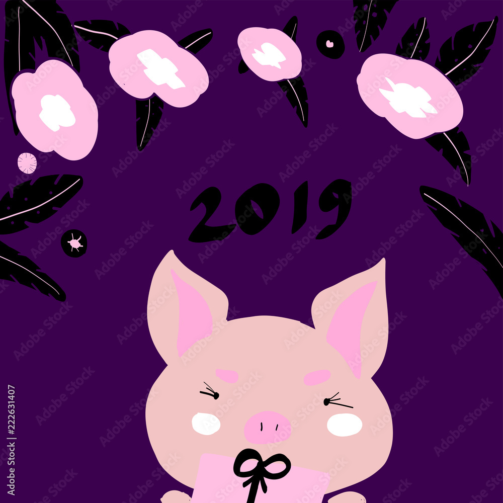 Happy chinese new year 2019 Zodiac sign Year of the pig Happy chinese new year 2019 Zodiac sign Year of the pig