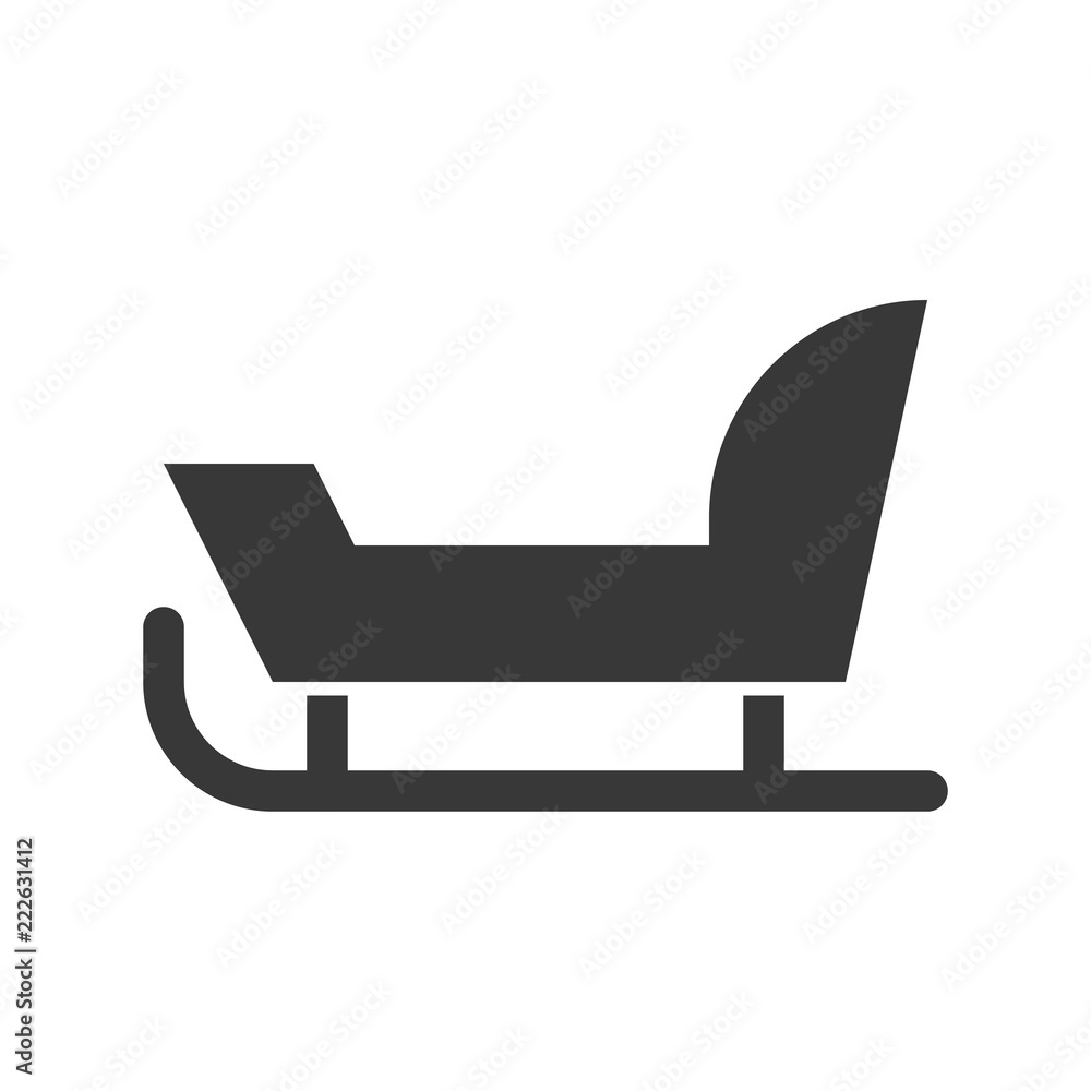 Sleigh, Merry Christmas icon set, solid design Sleigh, Merry Christmas icon set, solid design