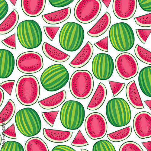 background pattern with watermelons