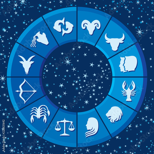 Fototapeta Naklejka Na Ścianę i Meble -  Zodiac vector signs (Horoscope symbols, Astrology design) 