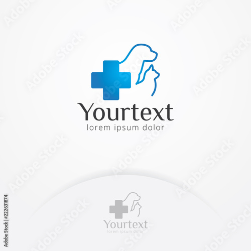 Animal care logo design, Pet care and veterinary logo. Vet clinic logo template