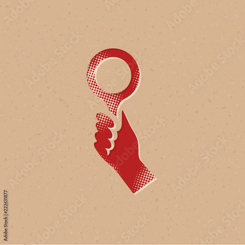 Halftone Icon - Bidder hand