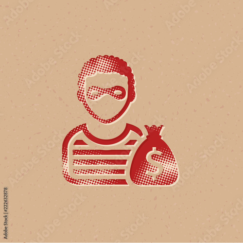 Halftone Icon - Burglar