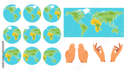 set of globe icons