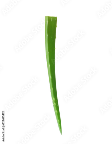 Aloe vera leaf on white background