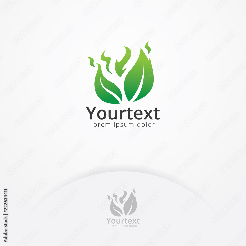 Fire leaf logo. The leaf logo with a blazing fire, a symbol of nature and passion. Flame and spirit logo template Fire leaf logo. The leaf logo with a blazing fire, a symbol of nature and passion. Flame and spirit logo template