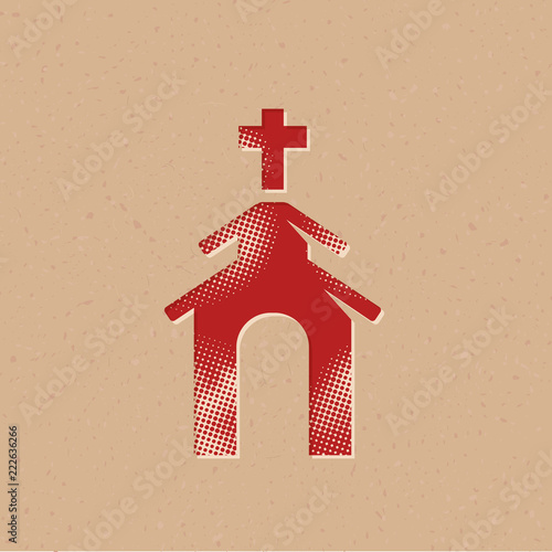 Halftone Icon - Church