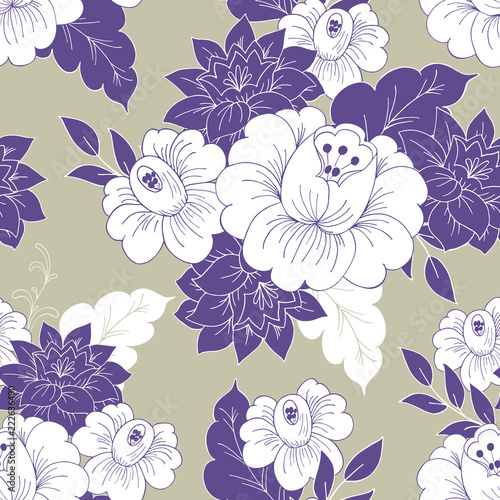 Seamless vintage floral background