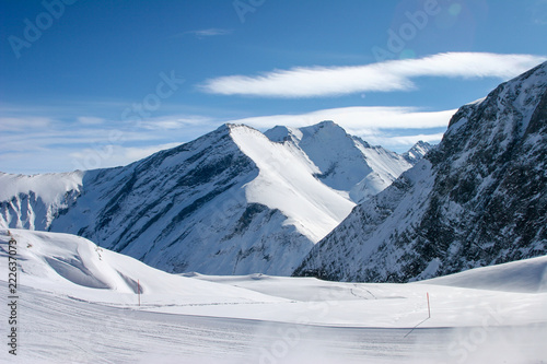 Snow Skiing hiking and hang gliding