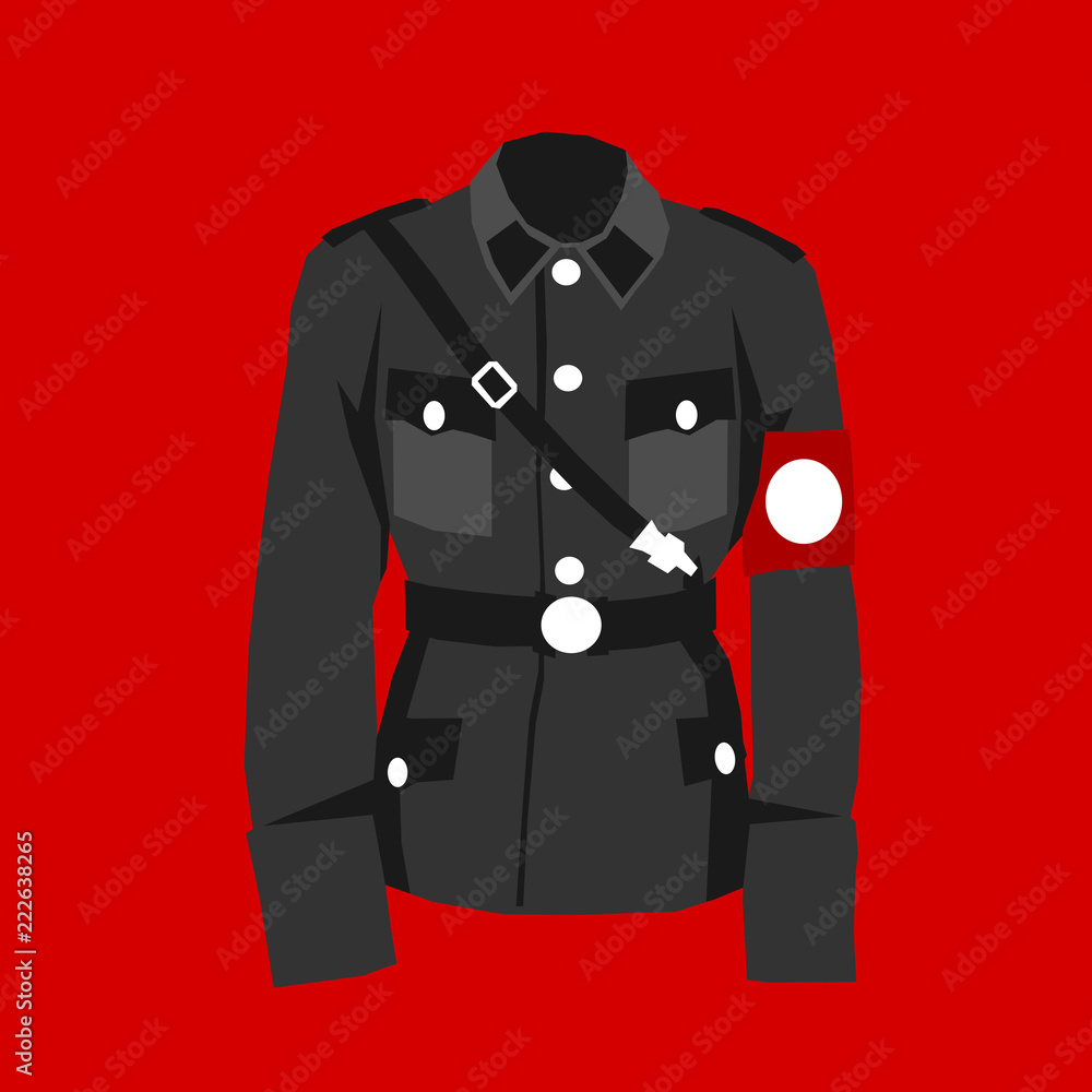 Nazi uniform - red field and historical clothes of military officer during  world war two. Clothing of nazism. Vector illustration Stock Vector | Adobe  Stock