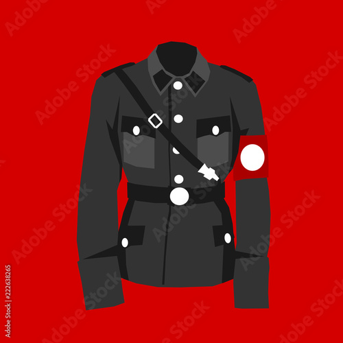 Nazi uniform - red field and historical clothes of military officer during  world war two. Clothing of nazism. Vector illustration Stock Vector | Adobe  Stock