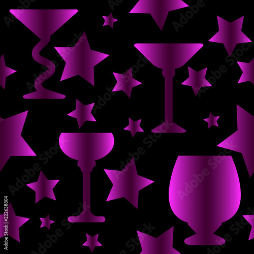 Purple gradient Glasses seamless pattern