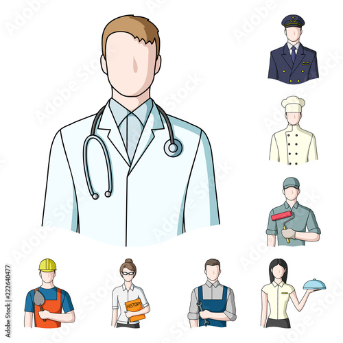 People of different professions cartoon icons in set collection for design. Worker and specialist vector symbol stock web illustration.