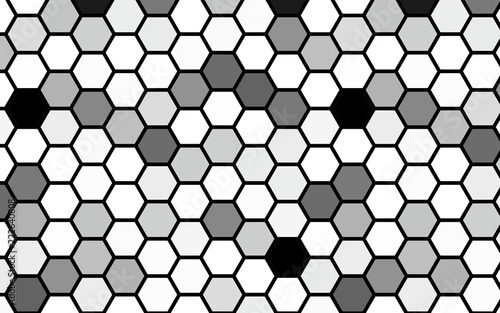 Fototapeta Naklejka Na Ścianę i Meble -  Black honeycomb with a gradient color. Isometric geometry. 3D illustration