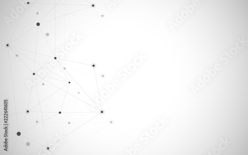 Abstract connecting dots and lines. Connection science and technology background. Vector illustration.
