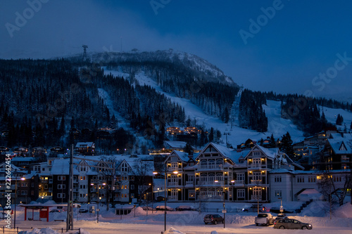 åre ski resort at night photo
