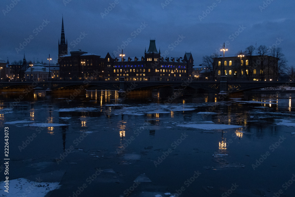 night view of stockholm