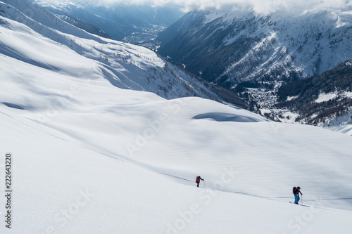 splitboarding in chamonix in the french alps