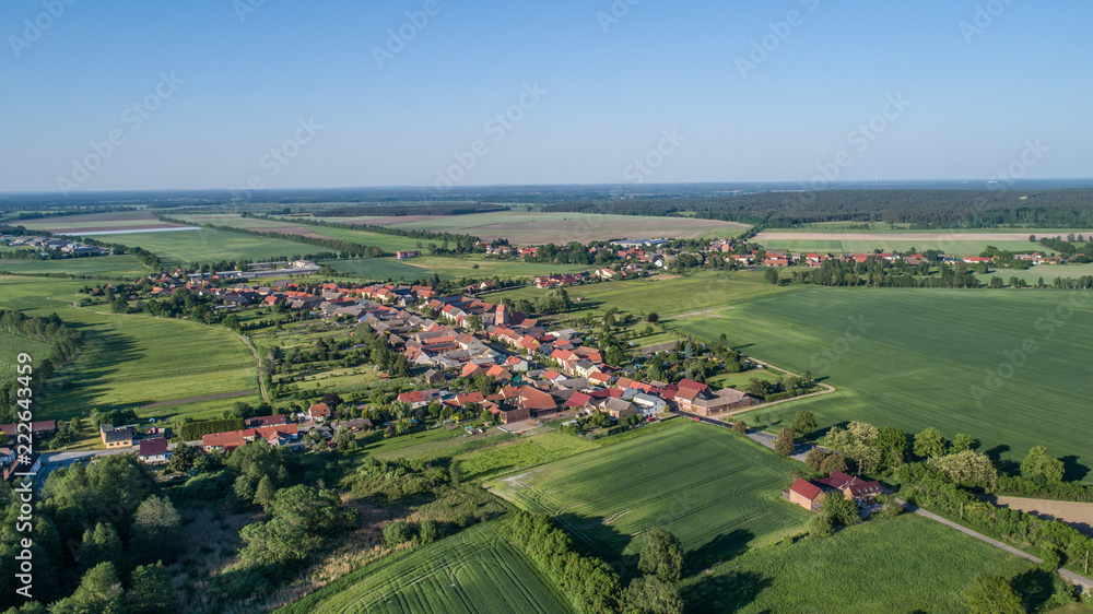 village Bardenitz, south of Berlin - Birds eyes view village Bardenitz, south of Berlin - Birds eyes view