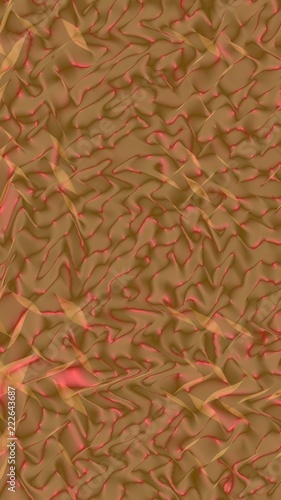 Graphic illustration - liquid pattern dark orange color. Modern abstract background. Design wallpaper. 3D illustration