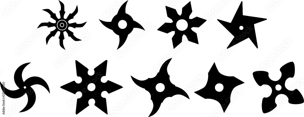 忍者の手裏剣のシルエット Stock Vector Adobe Stock