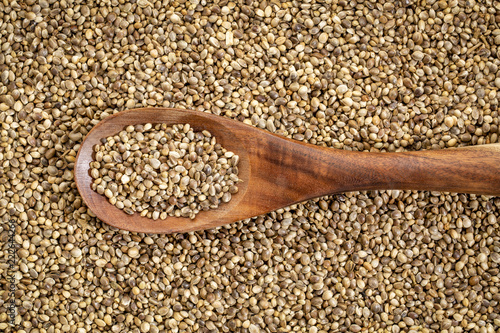 hemp seed spoon and background