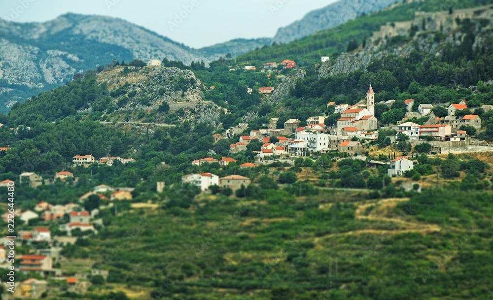 Old village near Fortress of Klis in Croatia.