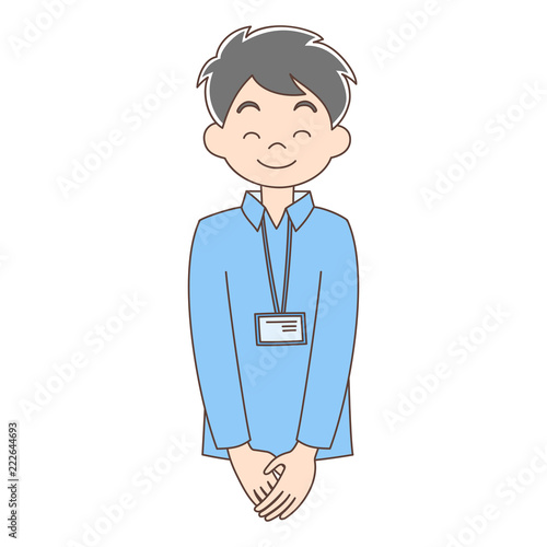 介護職_笑顏_上半身_男性