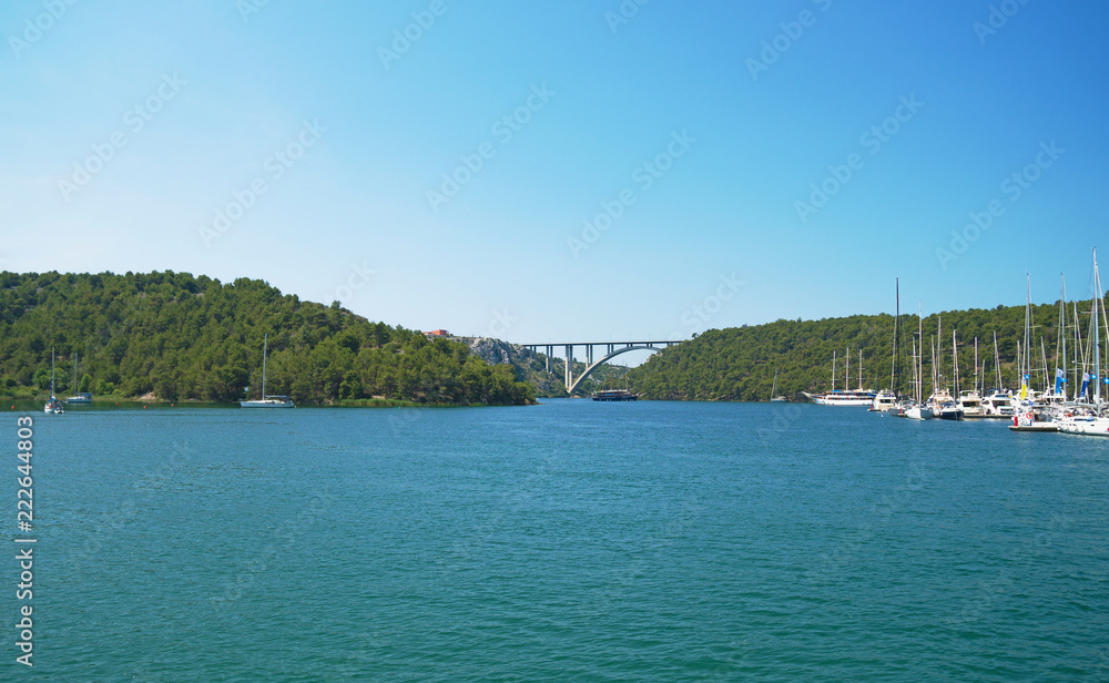 Bridge over the river Krka. Sibenik Bridge