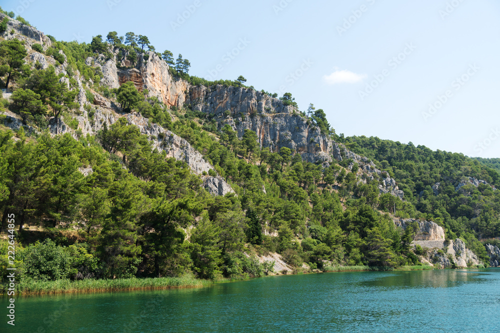 KRKA river in national park in Croatia.