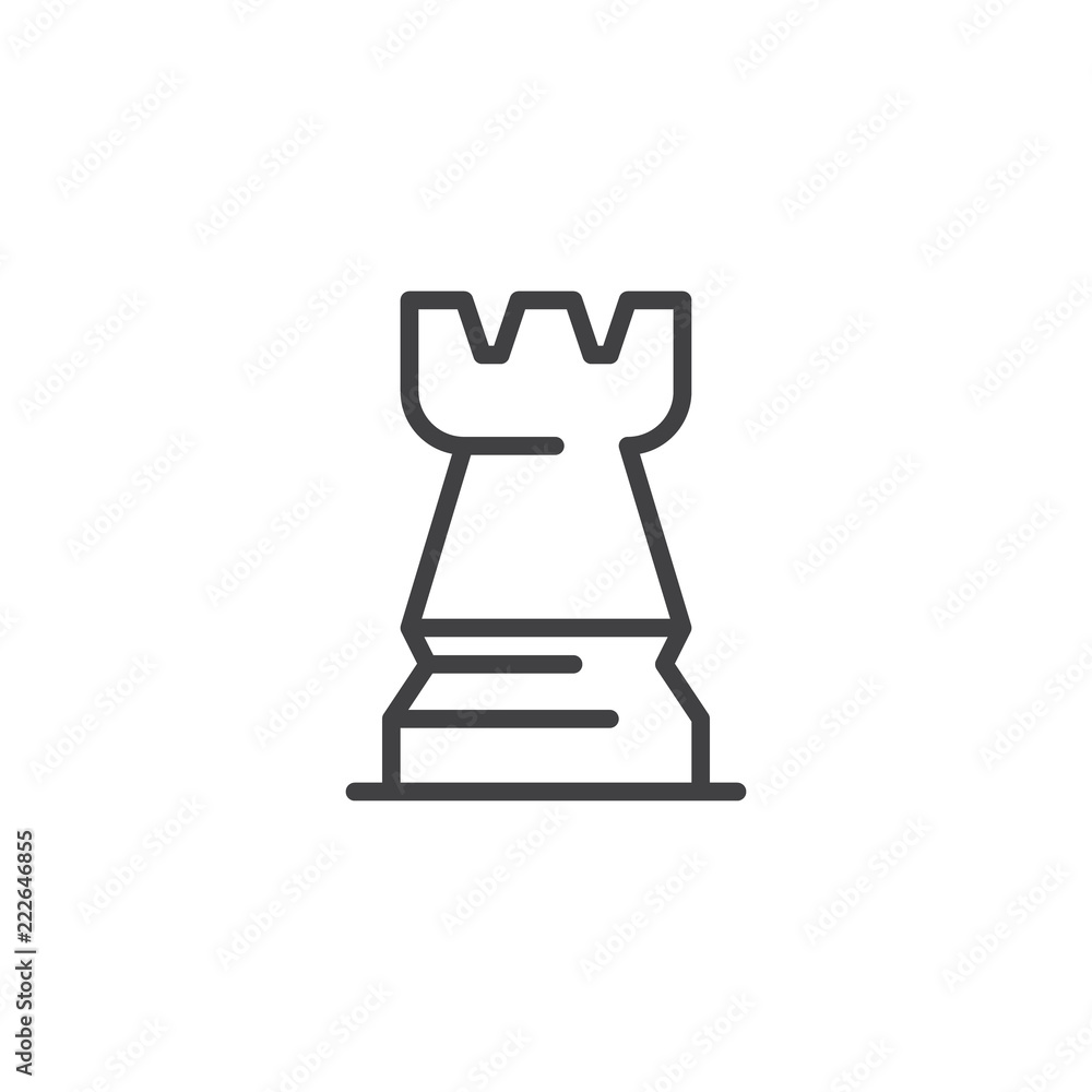 Rook Chess Sport Icon Outline Graphic by yellowhellow · Creative Fabrica