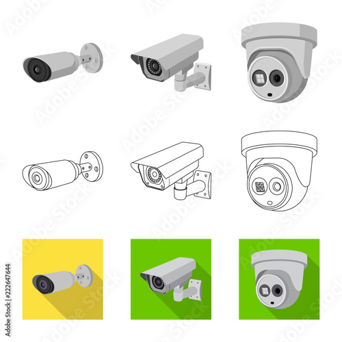 Vector design of cctv and camera symbol. Collection of cctv and system stock symbol for web.