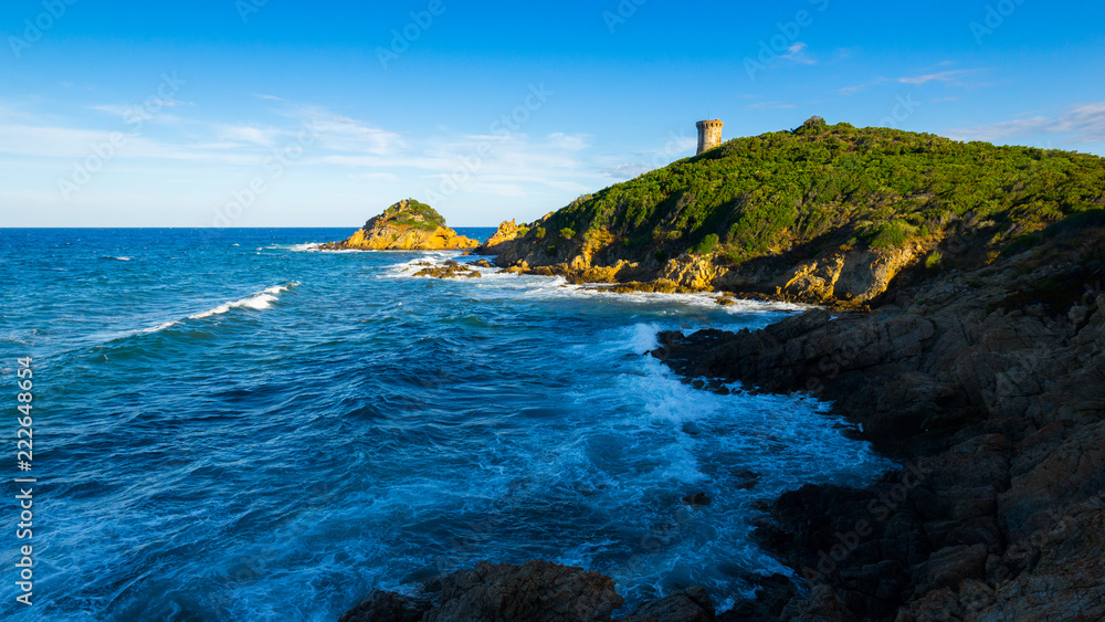 Fototapeta premium Plage de Fautea, Corsica, in summer