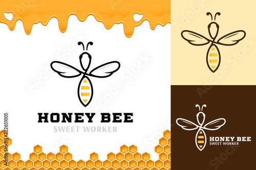 Vector honey bee logo template