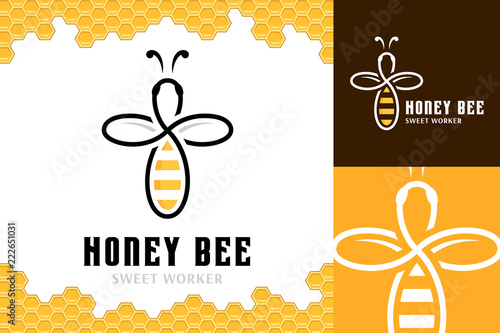 Vector honey bee logo template