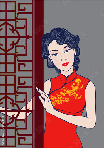 Photography Beautiful Chinese Woman in traditional clothes