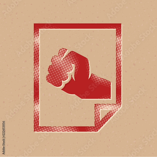 Halftone Icon - Hand fist
