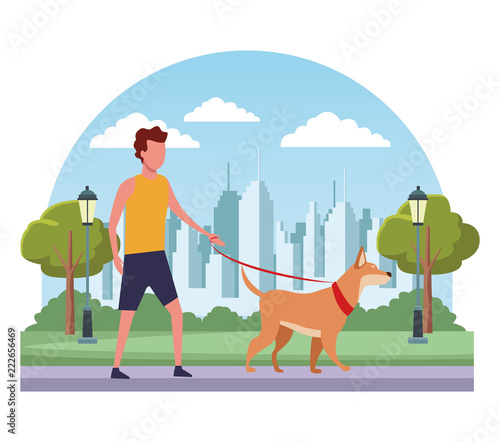 Peope at park cartoons