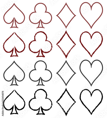 Set of stylized card symbols