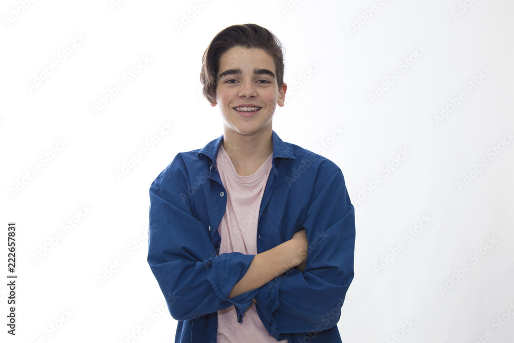 young fashioned teenager isolated in white young fashioned teenager isolated in white