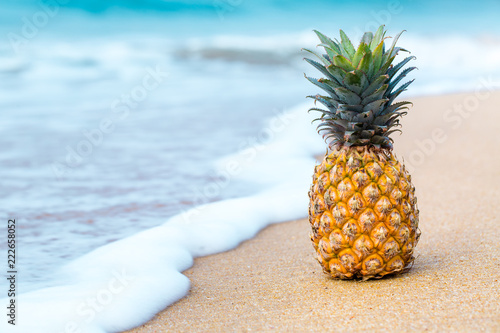 pineapple on the background of the sea