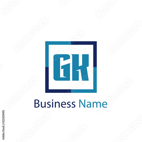 Initial Letter GK Logo Template Design