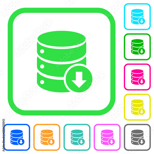 Database down vivid colored flat icons