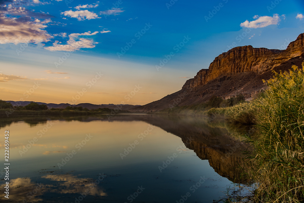 Landscapes of the Orange River at Sunrise Landscapes of the Orange River at Sunrise
