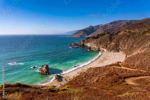 Pacific coast and cliffs at big sur