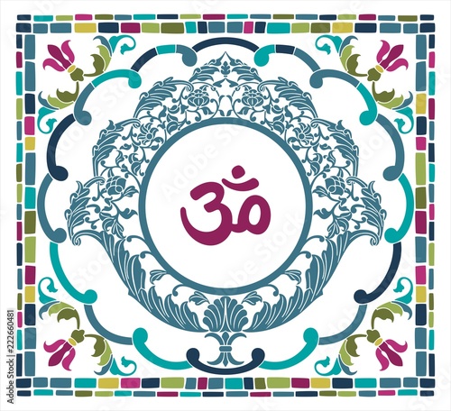 aum syllable, paisley design ,Hinduism, India