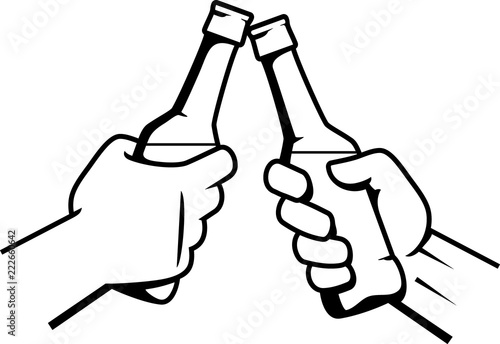hand with a bottle of beer