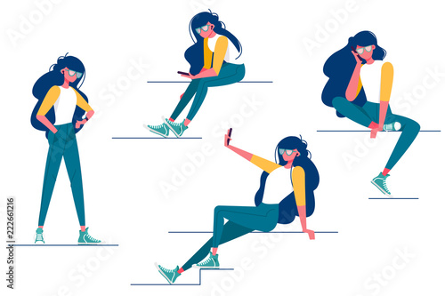 Collection of various girl poses.