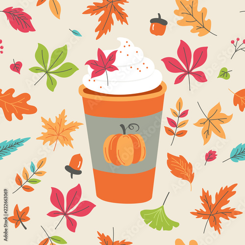 Pumpkin spice latte coffee cup