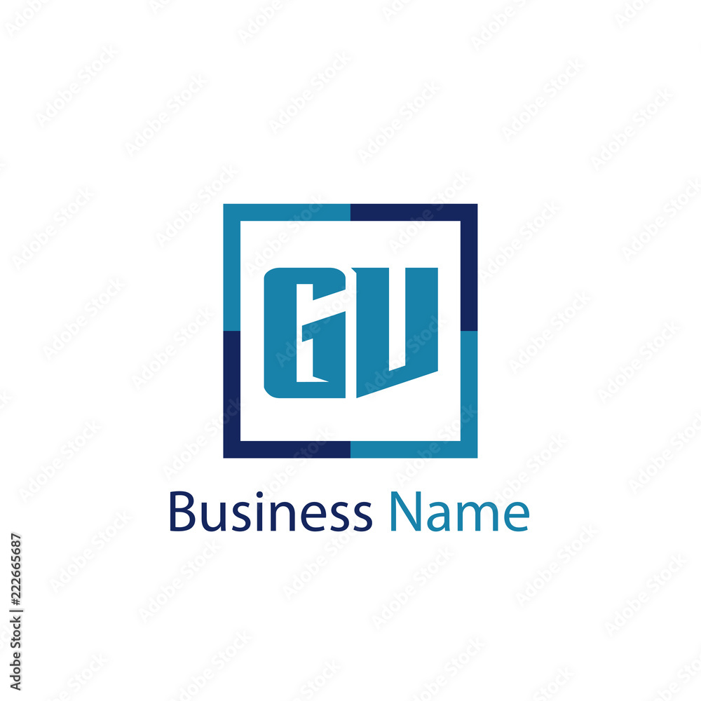 Fototapeta premium Initial Letter GV Logo Template Design